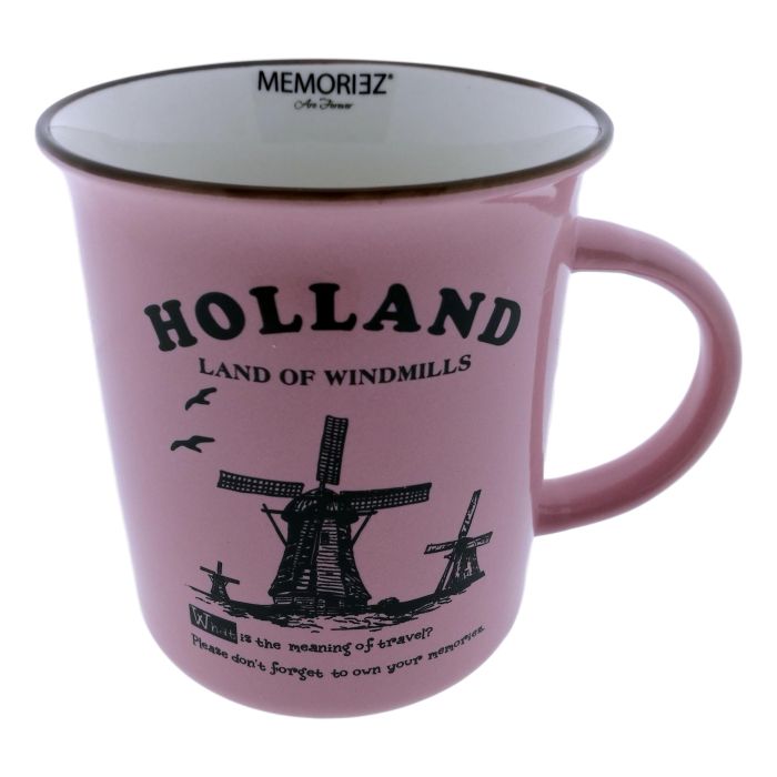 Mok Memoriez - Hollandse Molens - Roze, Groot