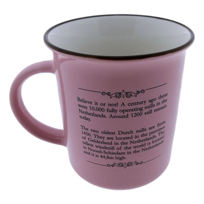 Mok Memoriez - Hollandse Molens - Roze, Groot