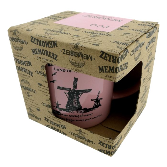 Mok Memoriez - Hollandse Molens - Roze, Groot
