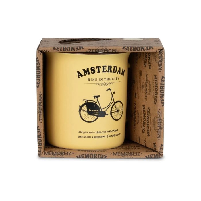 Mok Memoriez - Amsterdamse Fietsen - Geel, Groot