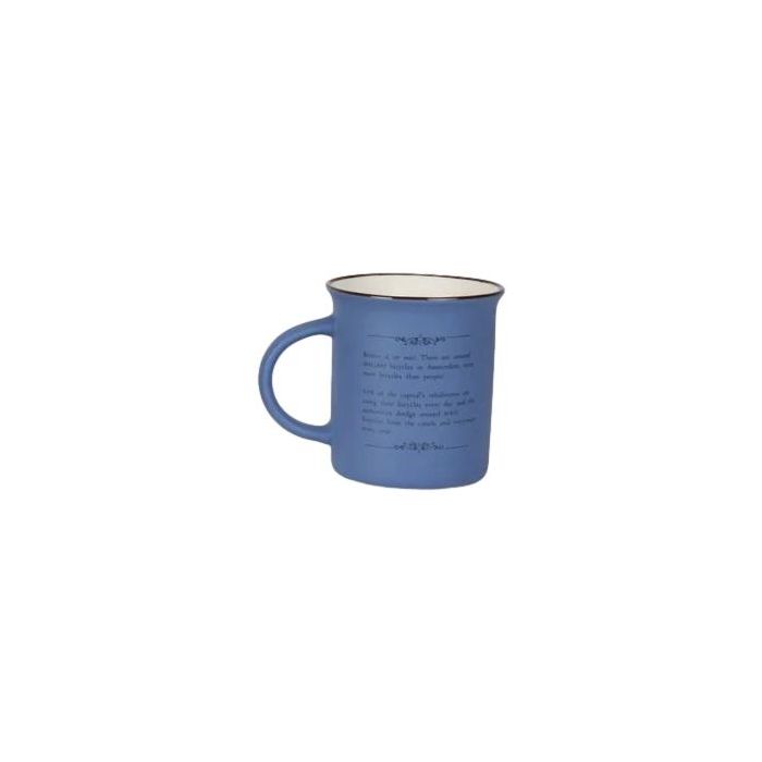 Mok Memoriez - Amsterdamse Fietsen - Mat Iris Blauw, Groot