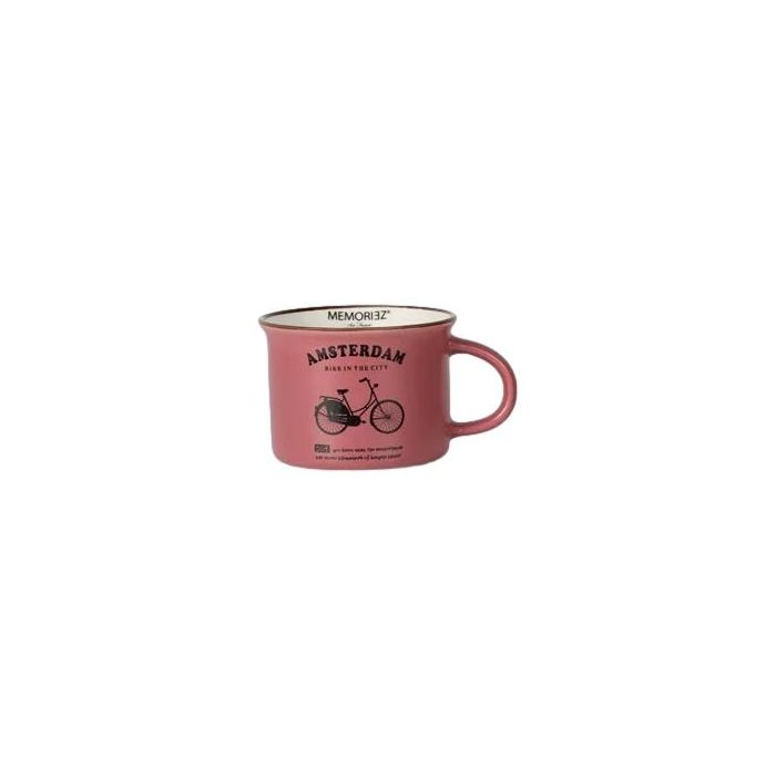 Mok Memoriez - Hollandse Fiets  - Fuchsia Matte Rose - Klein