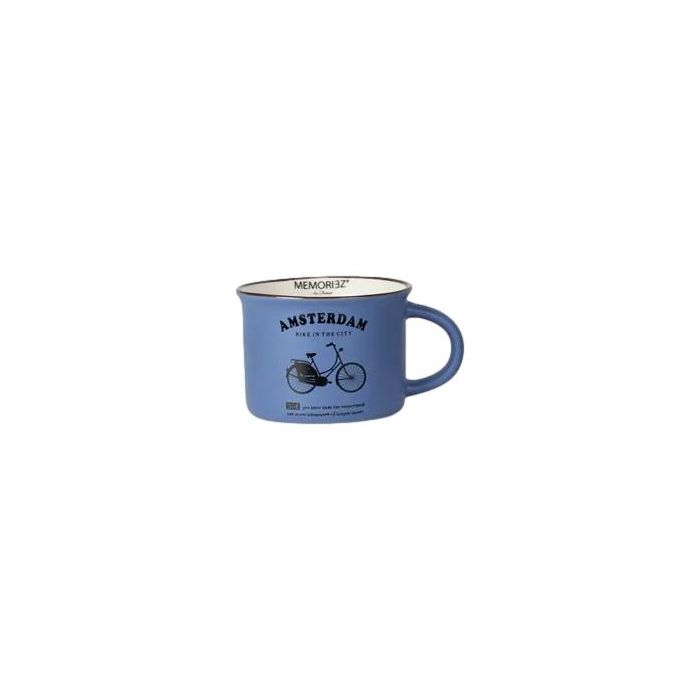 Mok Memoriez - Hollandse Fiets  -  Matte Iris Blauw - Klein