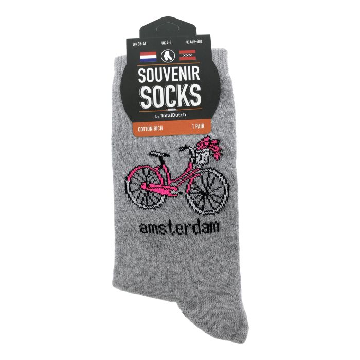 Dames Sokken "Roze Fiets Amsterdam"  35-41