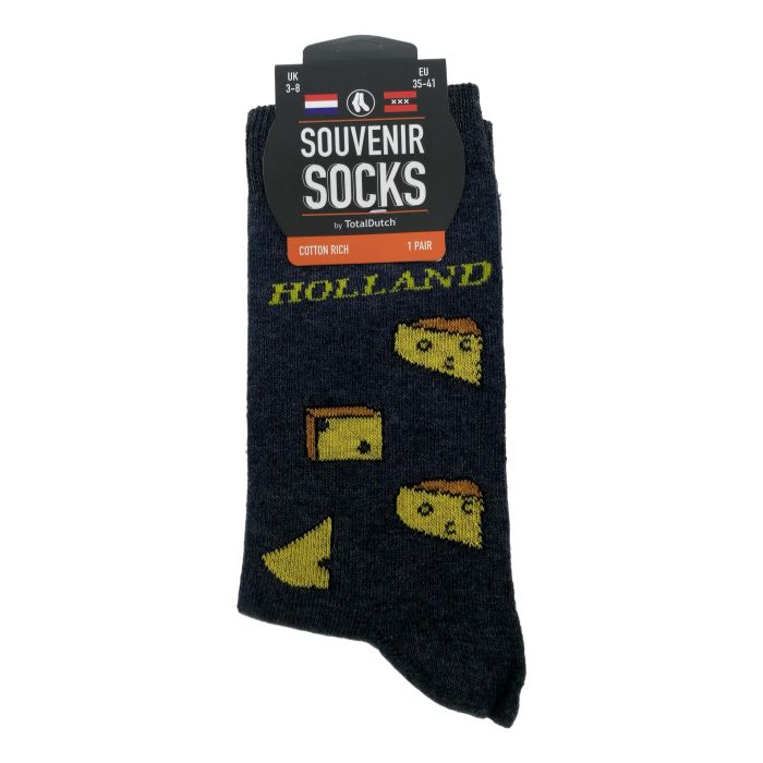 Dames Sokken "Kaas Holland" zwart- 35-41