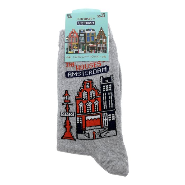 Dames Sokken "Houses of Amsterdam Rood"  35-41