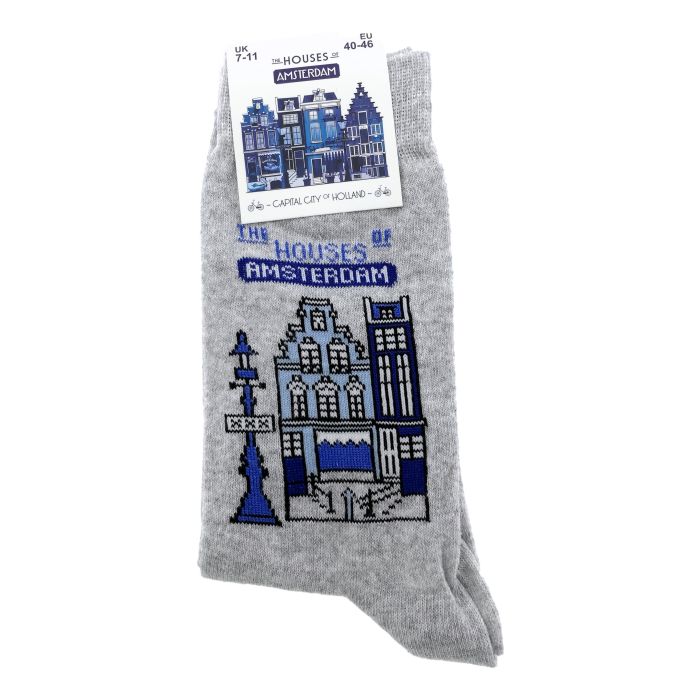 Heren Sokken "Grachtenhuisjes Blauw" - 40-46