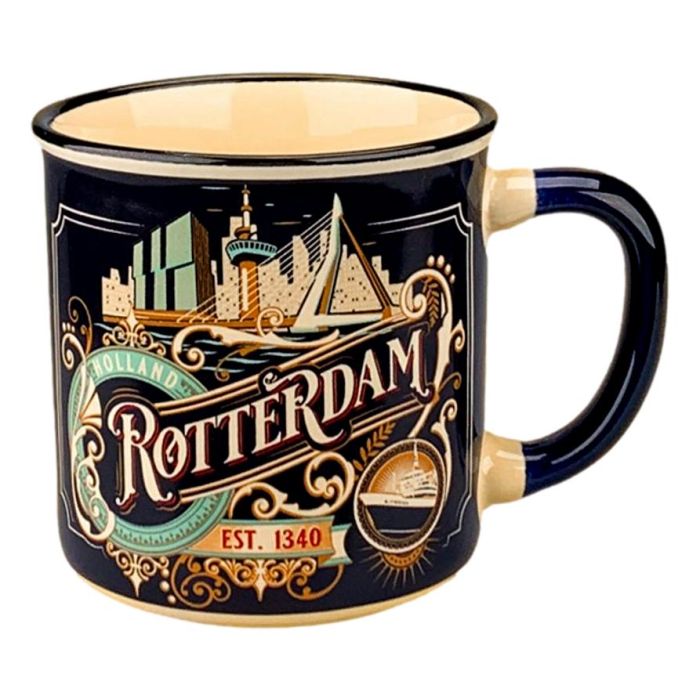 Beker Vintage Ornaments Rotterdam Blauw - Klein