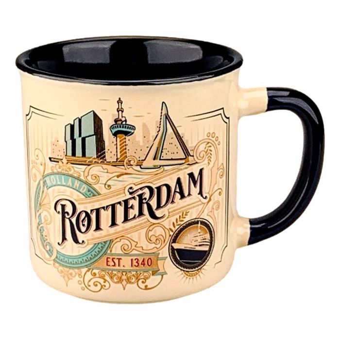 Beker Vintage Ornaments Rotterdam Wit - Klein