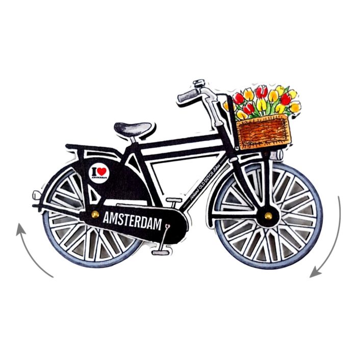 Magnet Amsterdam bicycle black rotating wheels