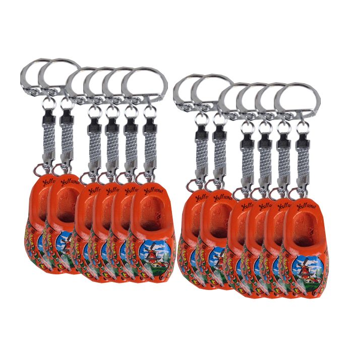 Sleutelhanger 1 oranje klompje, 12 stuks