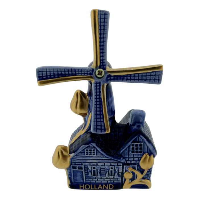 Vergulden Delfts Blauwe Molen In Cadeaudoosje 