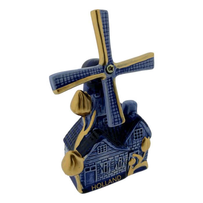 Vergulden Delfts Blauwe Molen In Cadeaudoosje 
