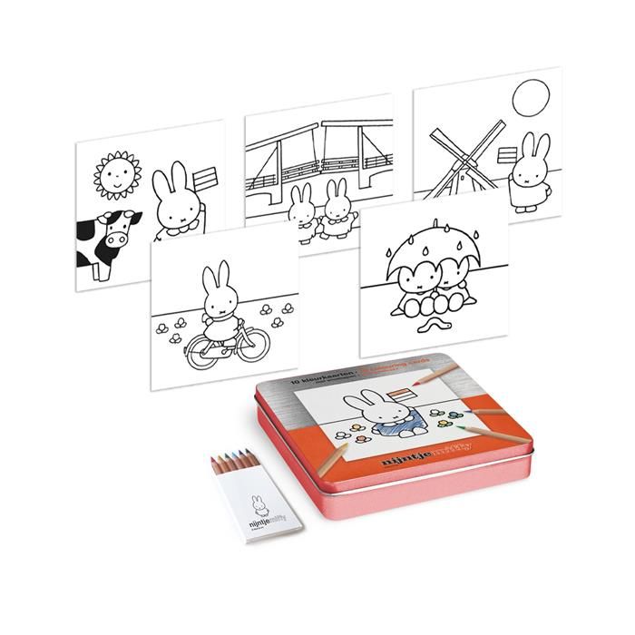 Miffy Coloring Cards + Envelopes in Tin