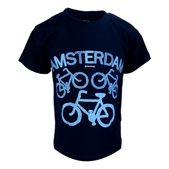 Kinder T-shirt Fiets Amsterdam Navy