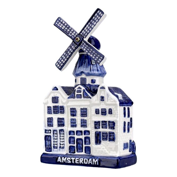 Amsterdam Windmill - Delftware in box , 15 cm