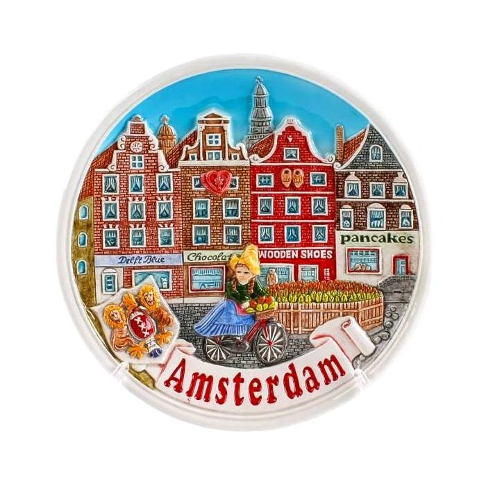 Plate Girl on a bicycle, 10 cm (small)