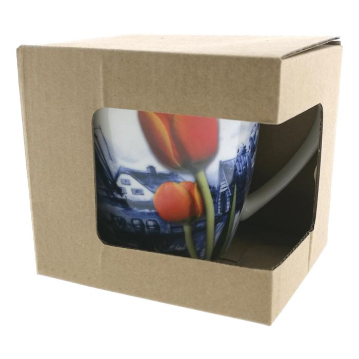 Mok molen met rode tulp, klein