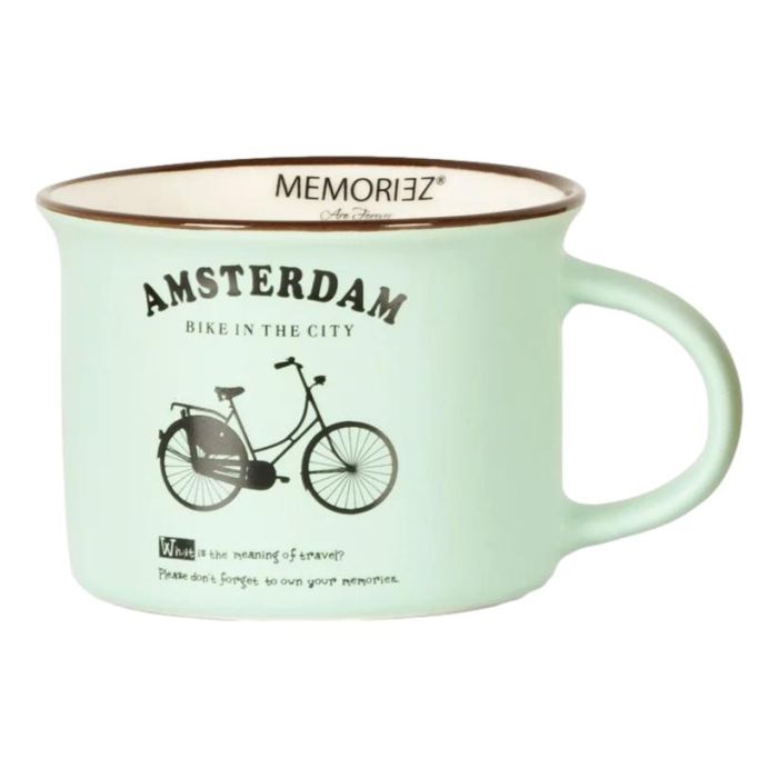 Mok Memoriez - Amsterdamse Fiets - Mat Mint - Klein