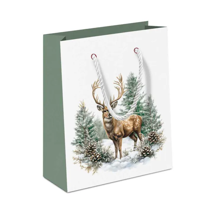 Cadeautasje Winter stag wit