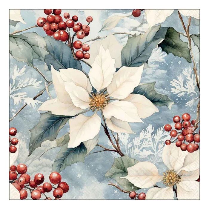 Pakje Servetten Winter Poinsettia
