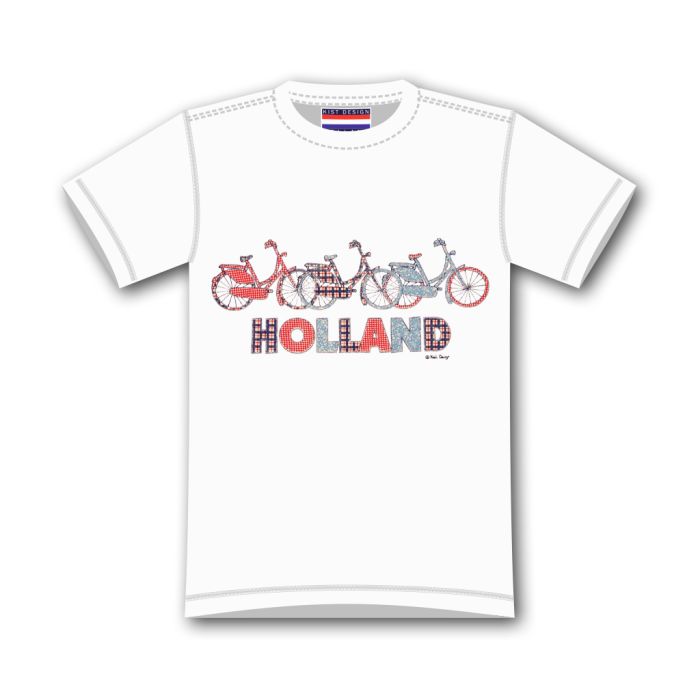 Kids T-Shirt Holland Bike Patch White