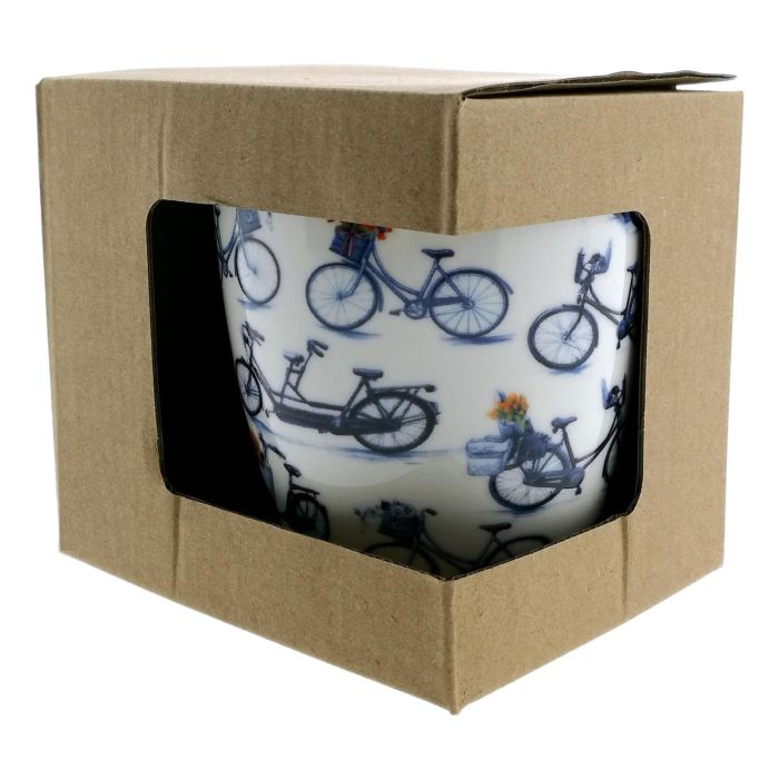 Mok Delfts blauw gekleurde fietsen, klein
