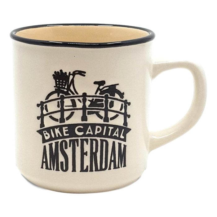 Mok Amsterdam bike capital crème - klein