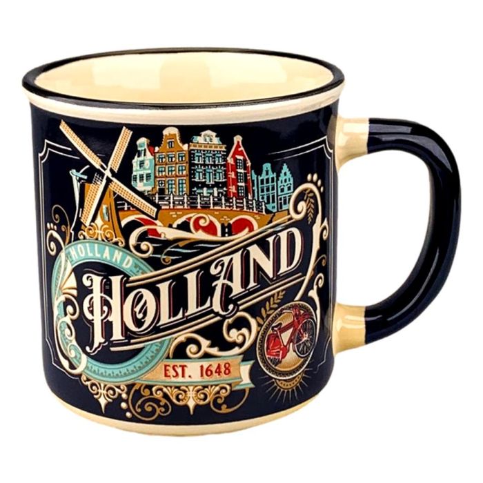 Beker Vintage Ornaments Holland Blauw - Klein