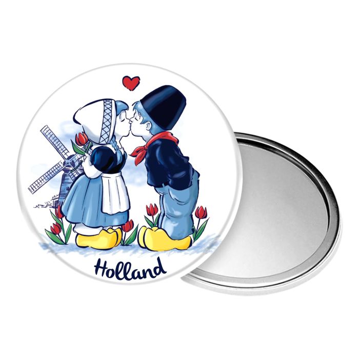 Pocket mirror Kissing Couple