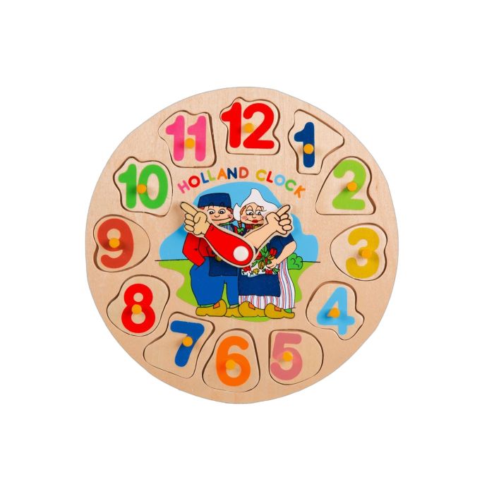 Wooden clock puzzle Holland