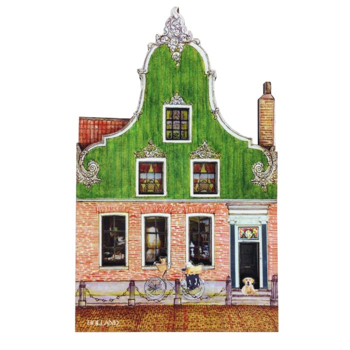 Koelkastmagneet Zaans Huisje "fiets Holland"