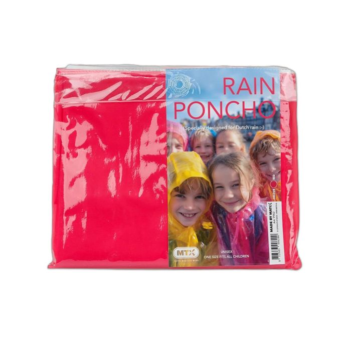 Kinder Poncho Rood