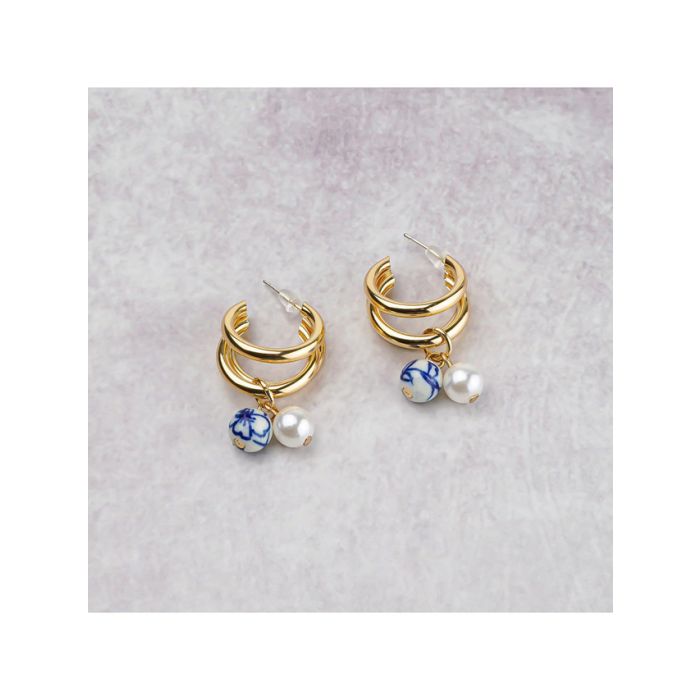 Bead and pearl earrings