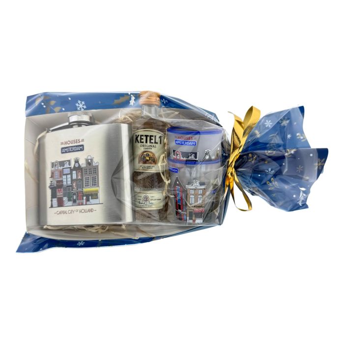Borrel cadeauset "Grachtenhuisjes"
