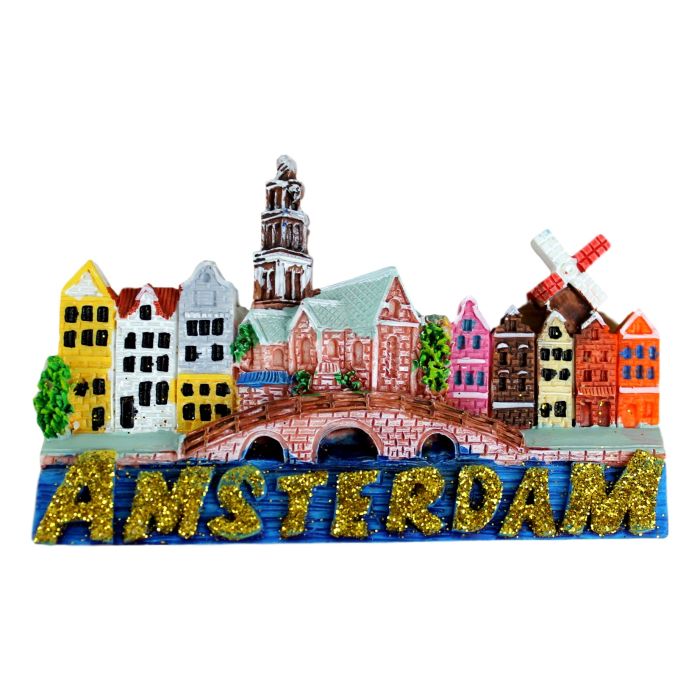 Koelkastmagneet Amsterdam - Glitter