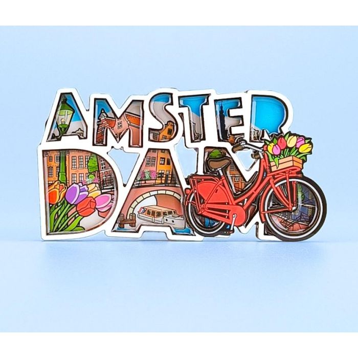 Magnet MDF/Epoxy Amsterdam Comic - Bicycle