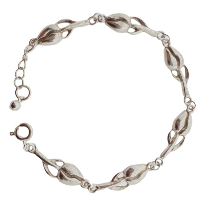 Armband verzilverde tulpen