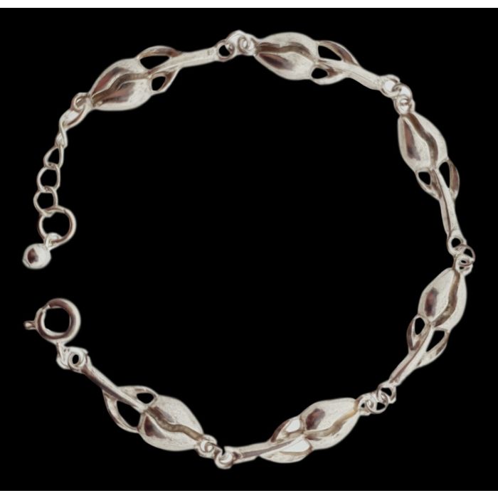 Armband verzilverde tulpen