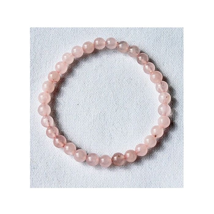 Bracelet 6mm rose quartz beads