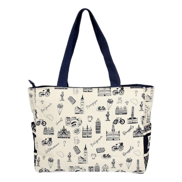 Shopper België - Blauw / Beige