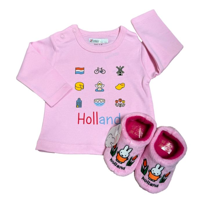 Baby Shirt Cadeauset Holland Icon Roze