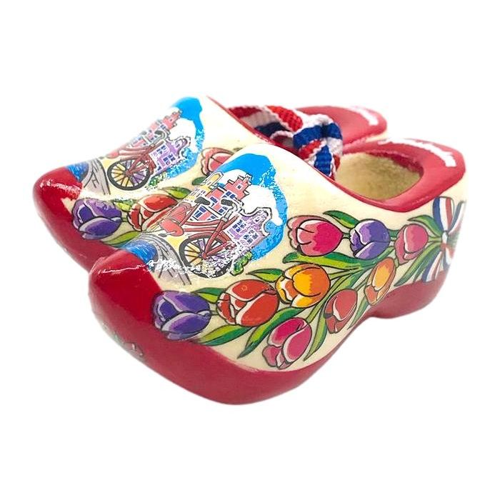 Set of wooden clogs Amsterdam 6 cm, Red Sole