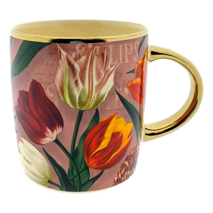 Cup Pretty Tulips pink/gold large