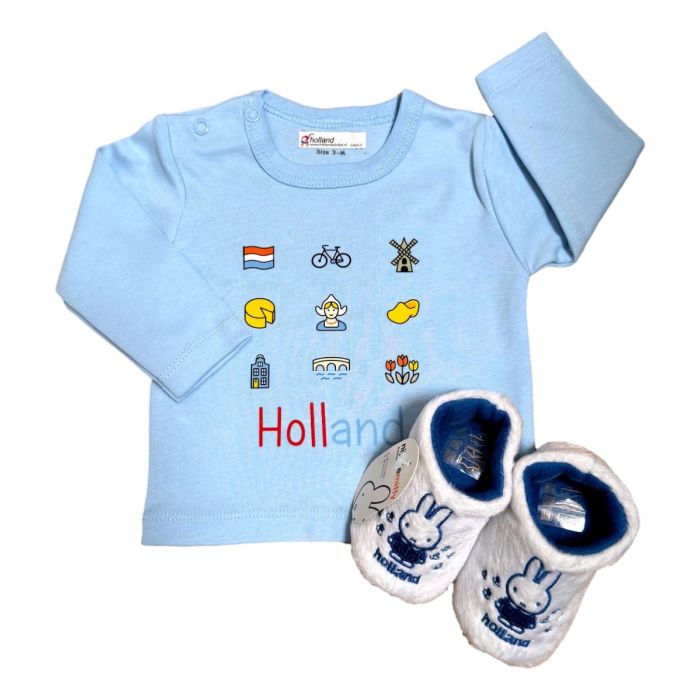 Baby Shirt Cadeauset Holland Icon Blauw