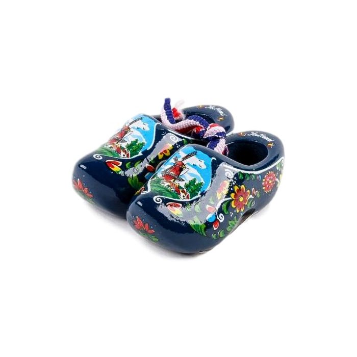 Set houten klompjes 6cm, Blauw