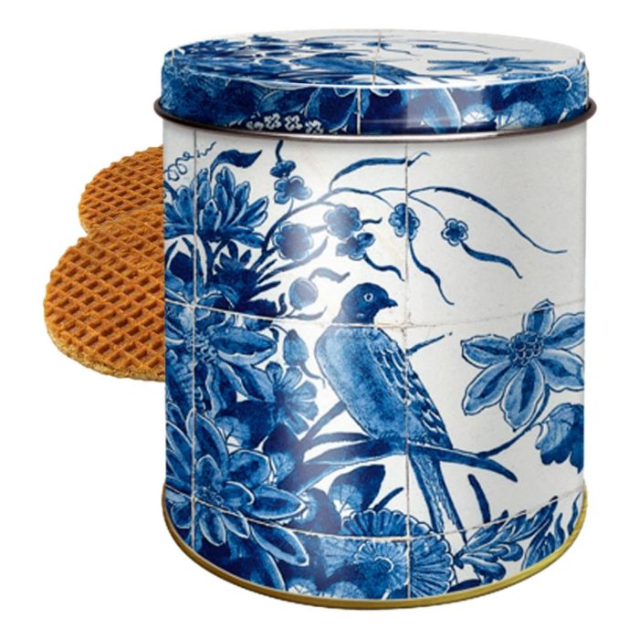 Blikje stroopwafels Delfts Blauw