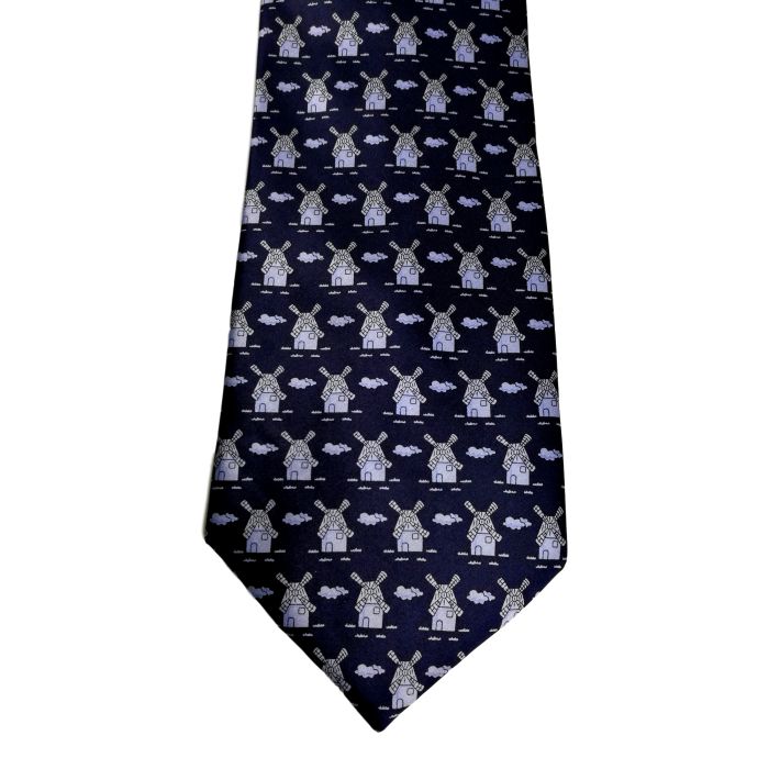 Stropdas "Blauw met Molens"