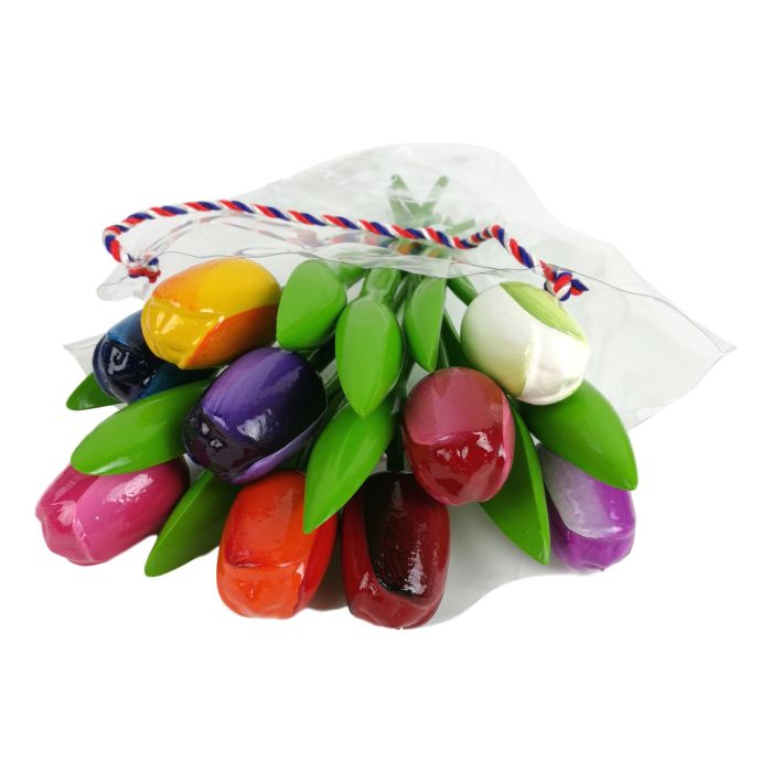 "Zeg het met bloemen" - 9 Grote tulpenboeket met cadeaukaartje, 34cm 