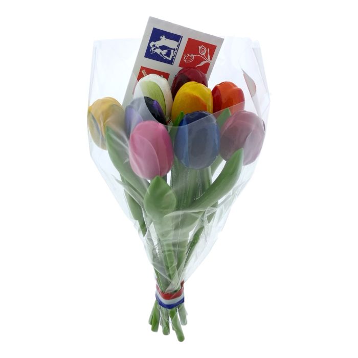 "Zeg het met bloemen" - Klein Tulpen boeket met cadeaukaartje